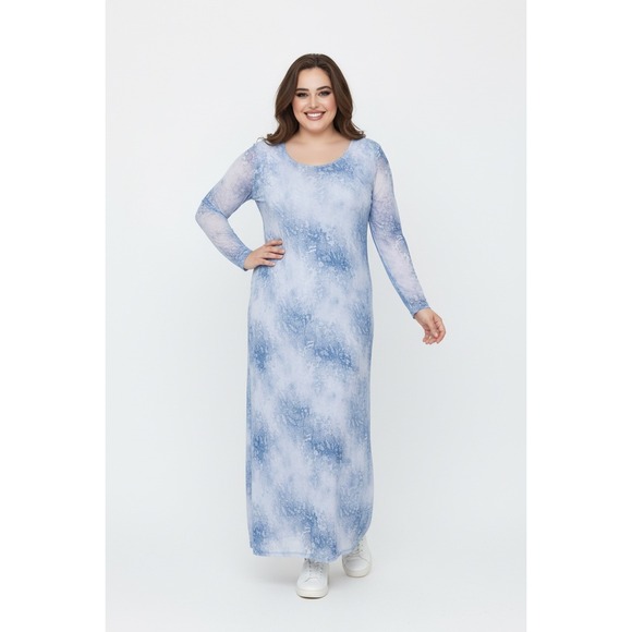 Primark Dresses & Skirts - NWT Rita Ora x Primark Womens XL Blue Snakeskin Print Mesh Maxi Dress